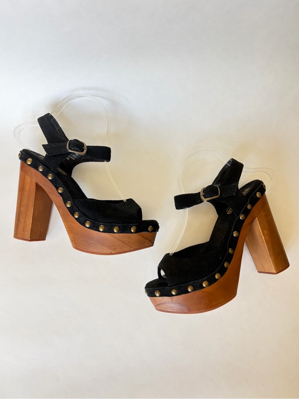 Vintage Y2K Jeffrey Campbell Woodies Splendid suede leather 70s platform heels 7 - Picture 3 of 10